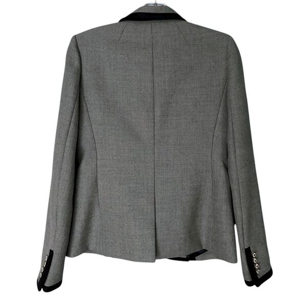 J. CREW Schoolboy Blazer Women’s 4 Gray Wool Black Trim Two-Button Jacket Preppy - Picture 2 of 8